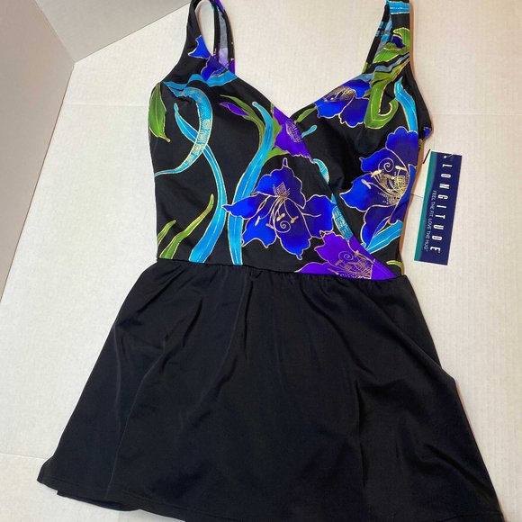 NWT Longitude Skirt Plus Size One Piece Swimsuit - Picture 2 of 3